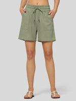 Willit Women's Linen Bermuda Shorts 5 Inch - 