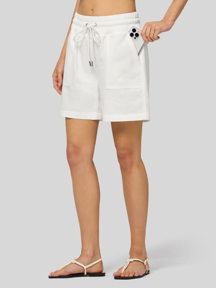 Willit Women's Linen Bermuda Shorts 5 Inch - 