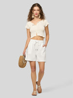 Willit Women's Linen Bermuda Shorts 5 Inch - 