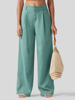 WILLIT Women's Linen Wide-Leg Dress Slacks 