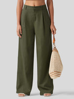 WILLIT Women's Linen Wide-Leg Dress Slacks 