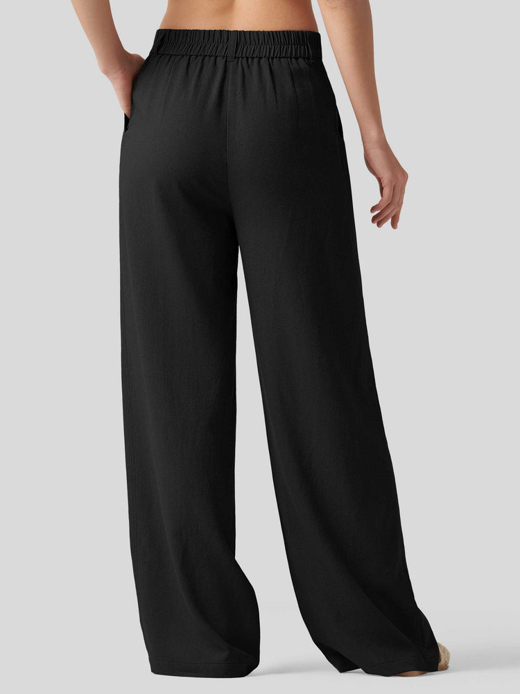 WILLIT Women's Linen Wide-Leg Dress Slacks 