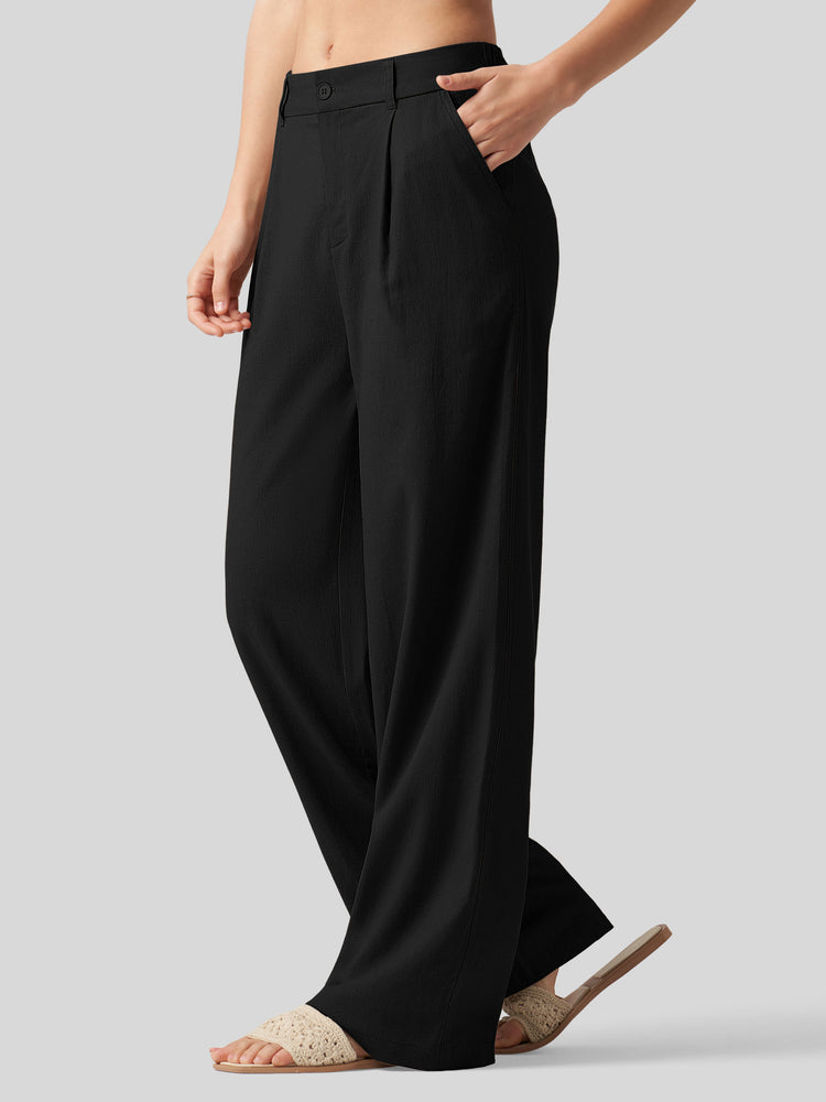 WILLIT Women's Linen Wide-Leg Dress Slacks 