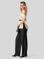 WILLIT Women's Linen Wide-Leg Dress Slacks 