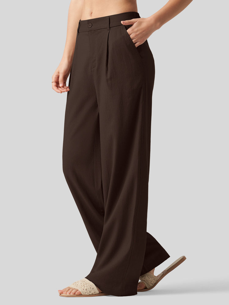 WILLIT Women's Linen Wide-Leg Dress Slacks 