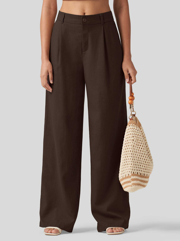 WILLIT Women's Linen Wide-Leg Dress Slacks 