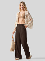 WILLIT Women's Linen Wide-Leg Dress Slacks 