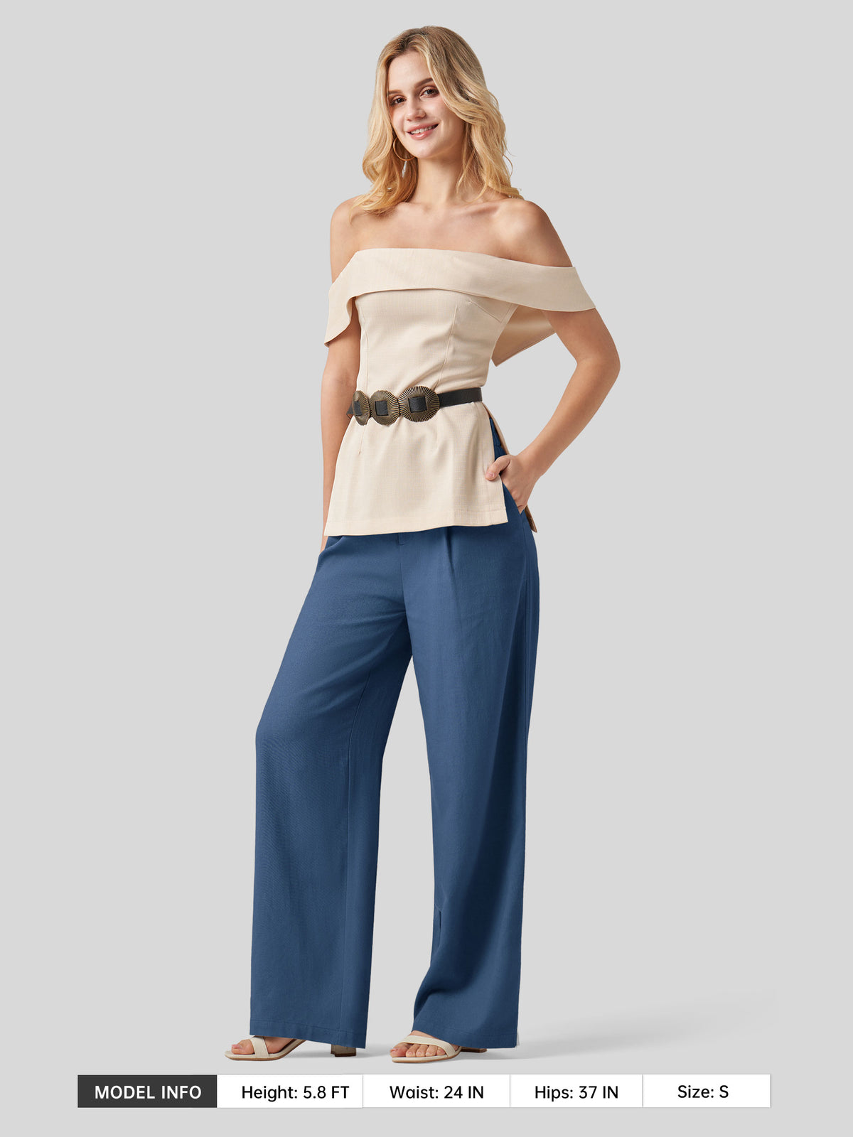 WILLIT Women's Linen Wide-Leg Dress Slacks 