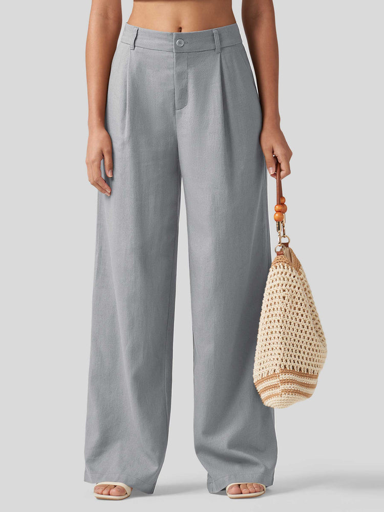 WILLIT Women's Linen Wide-Leg Dress Slacks 
