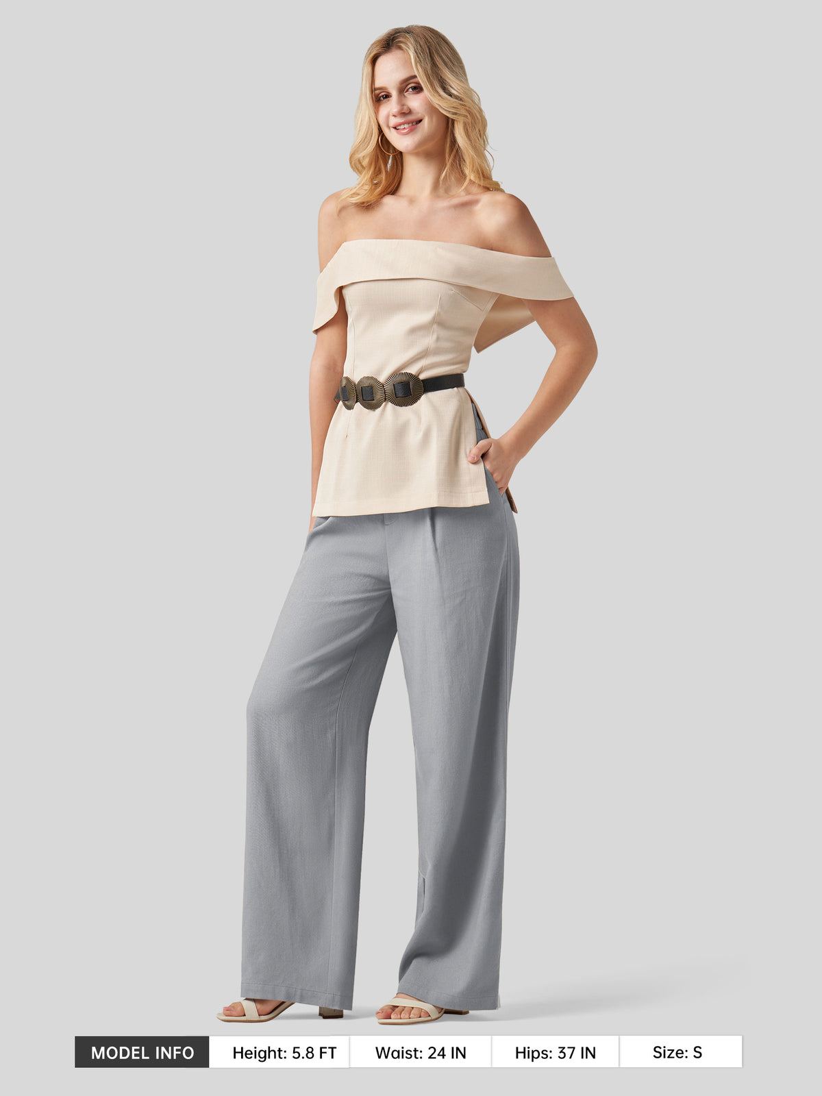 WILLIT Women's Linen Wide-Leg Dress Slacks 
