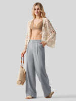 WILLIT Women's Linen Wide-Leg Dress Slacks 