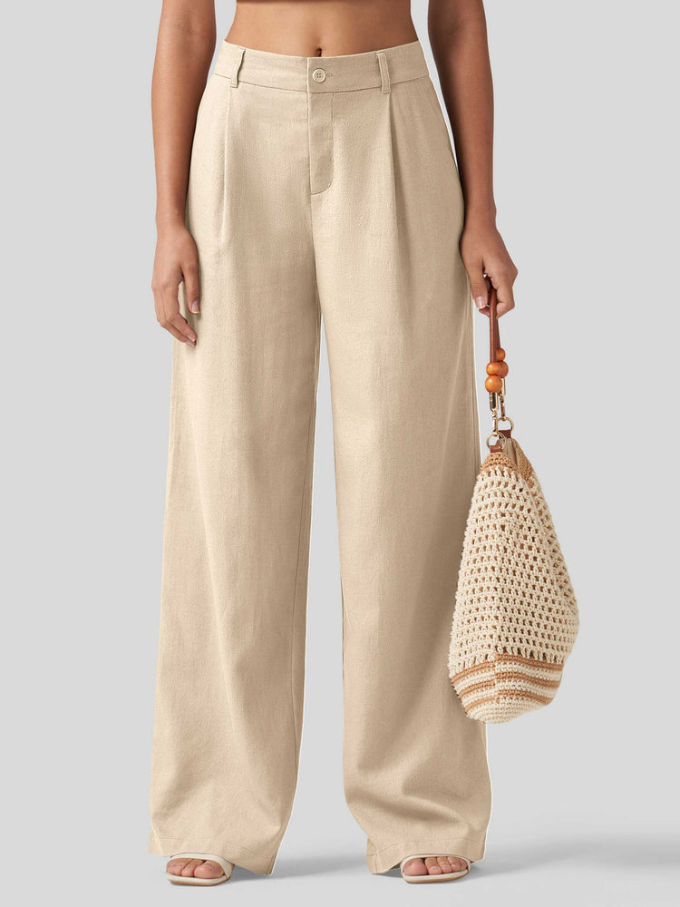 WILLIT Women's Linen Wide-Leg Dress Slacks 