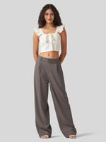 WILLIT Women's Linen Wide-Leg Dress Slacks 