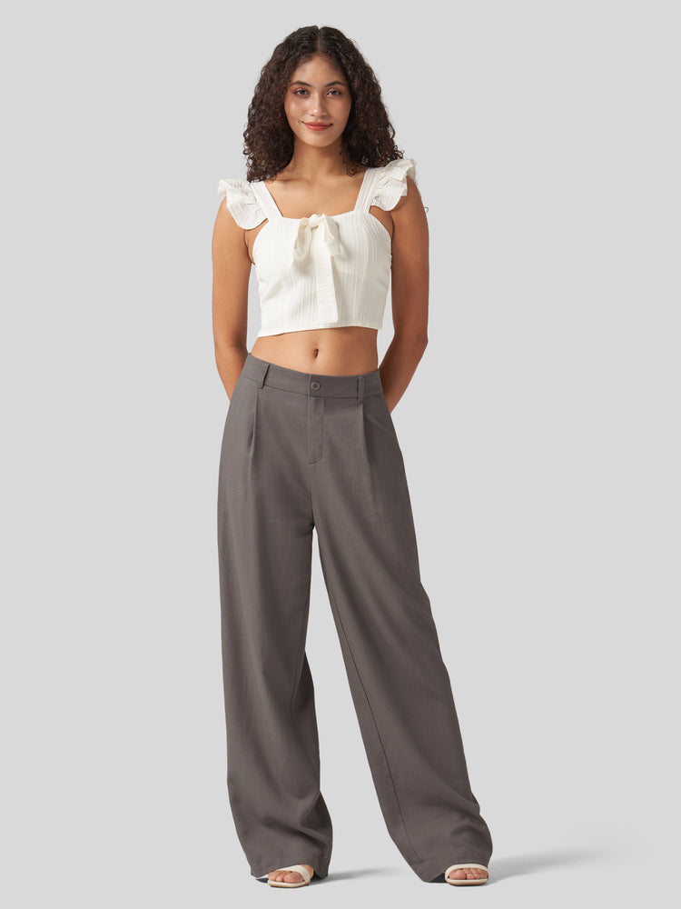 WILLIT Women's Linen Wide-Leg Dress Slacks 