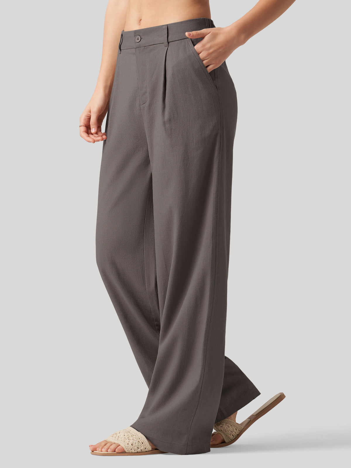 WILLIT Women's Linen Wide-Leg Dress Slacks 