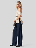WILLIT Women's Linen Wide-Leg Dress Slacks 