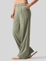 WILLIT Women's Linen Wide-Leg Dress Slacks 