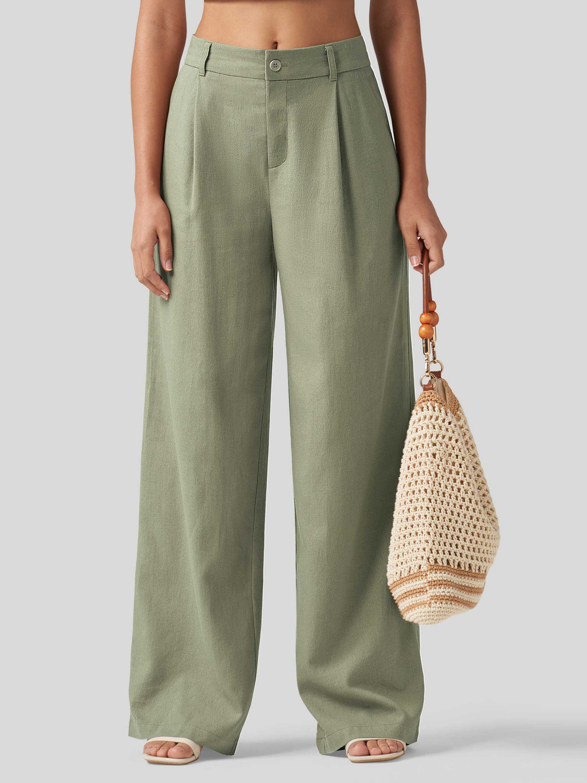 WILLIT Women's Linen Wide-Leg Dress Slacks 