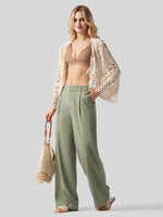 WILLIT Women's Linen Wide-Leg Dress Slacks 