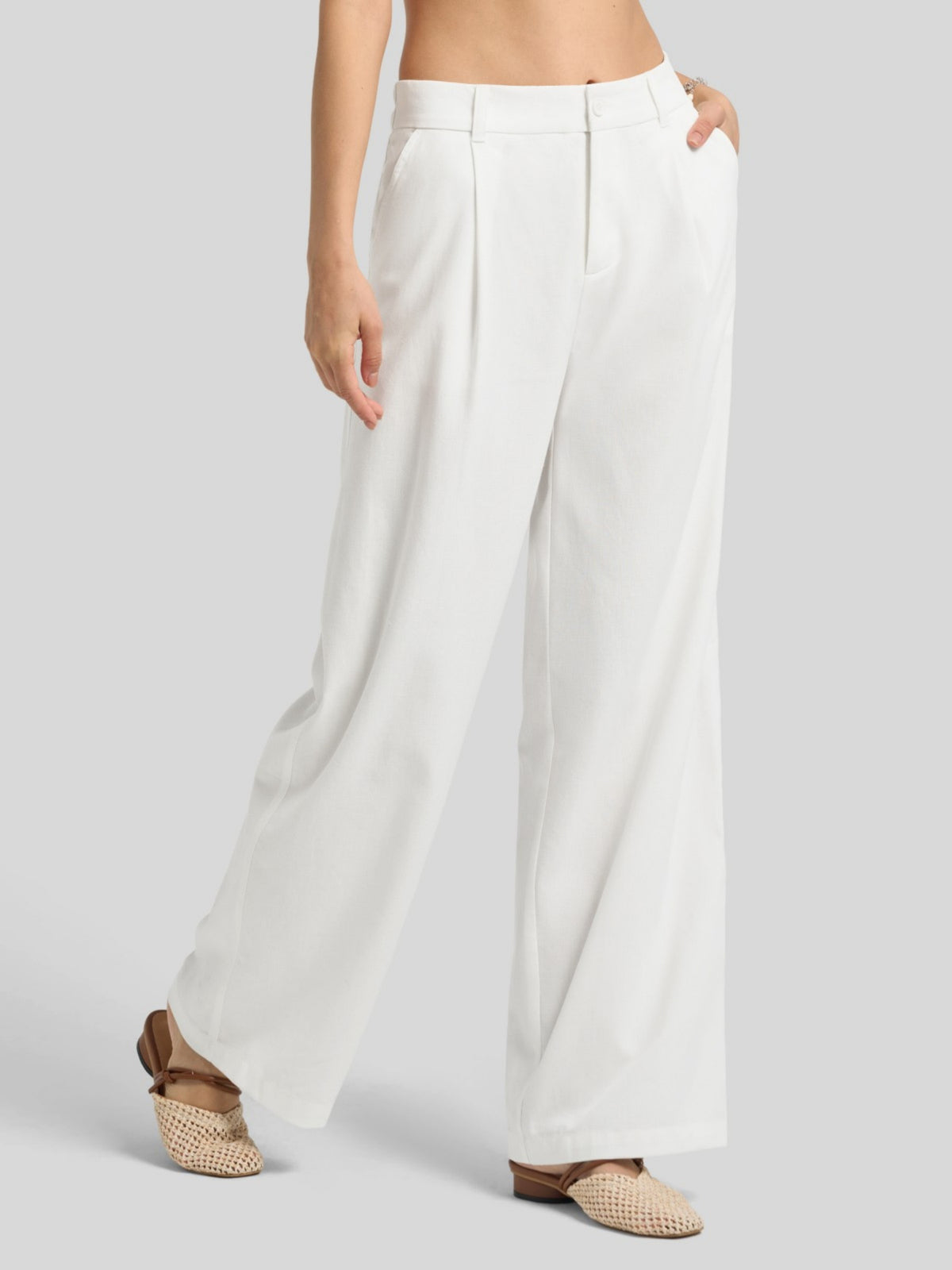 WILLIT Women's Linen Wide-Leg Dress Slacks 