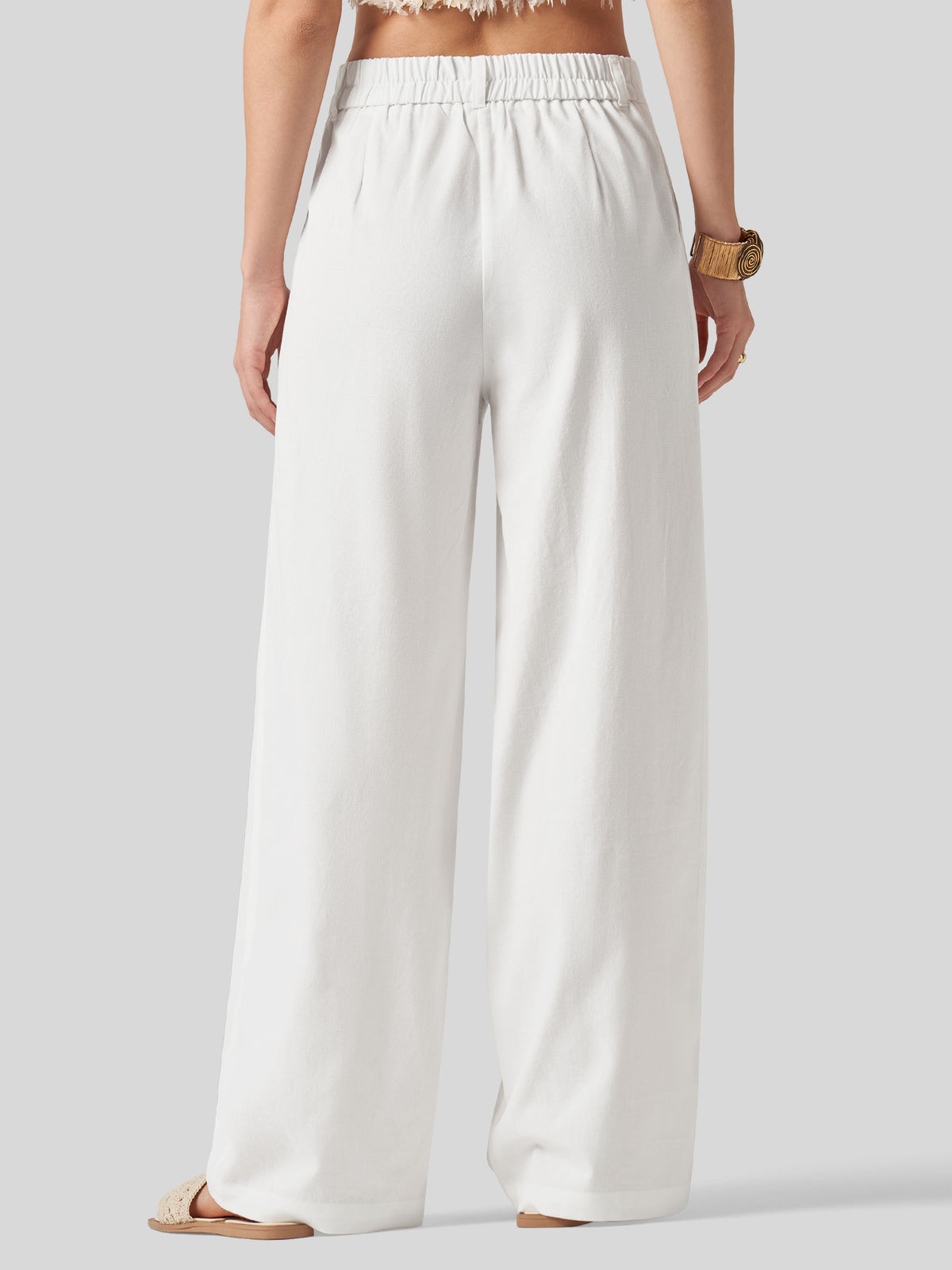 WILLIT Women's Linen Wide-Leg Dress Slacks 