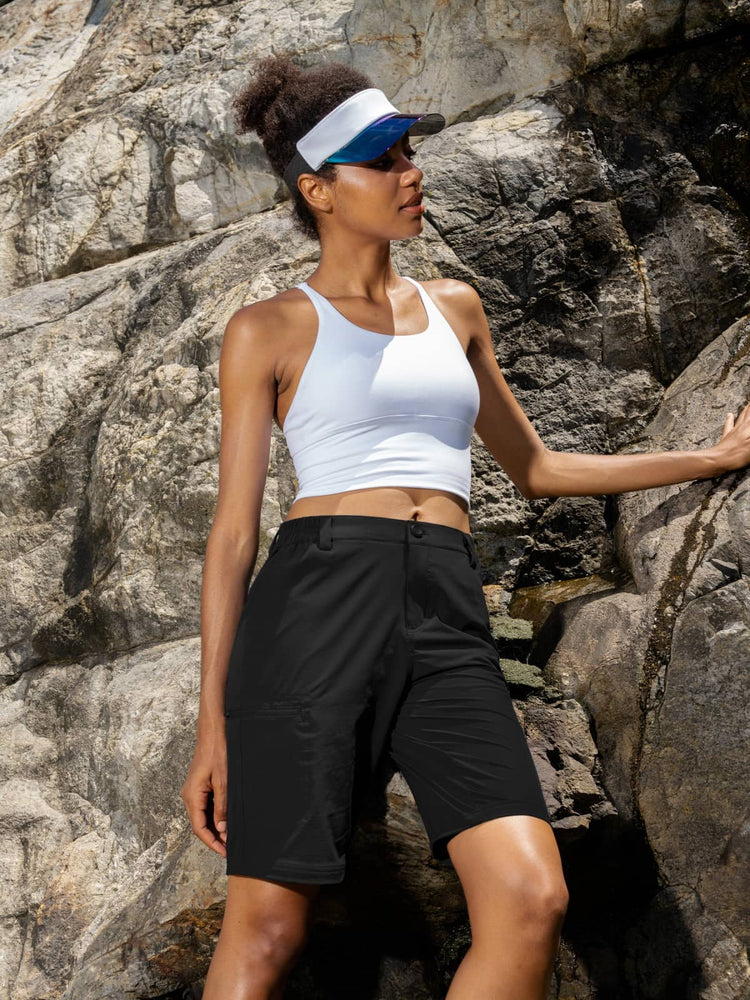 Women's Outdoor Cargo Shorts 10 Inch Inseam 