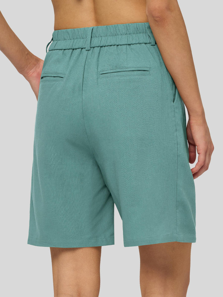 Willit Women's Pleated Linen Shorts 10 Inch 