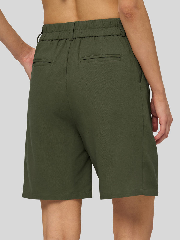 Willit Women's Pleated Linen Shorts 10 Inch 