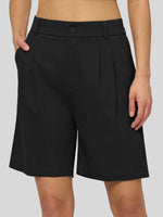 Willit Women's Pleated Linen Shorts 10 Inch 