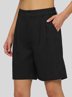 Willit Women's Pleated Linen Shorts 10 Inch 