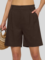 Willit Women's Pleated Linen Shorts 10 Inch 