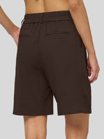 Willit Women's Pleated Linen Shorts 10 Inch 