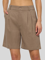Willit Women's Pleated Linen Shorts 10 Inch 