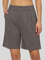 Willit Women's Pleated Linen Shorts 10 Inch 