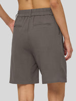 Willit Women's Pleated Linen Shorts 10 Inch 