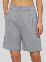 Willit Women's Pleated Linen Shorts 11 Inch 