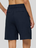 Willit Women's Pleated Linen Shorts 10 Inch 