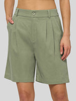 Willit Women's Pleated Linen Shorts 10 Inch 