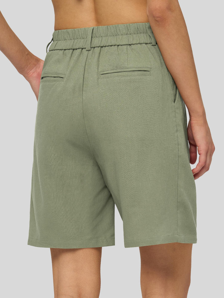 Willit Women's Pleated Linen Shorts 10 Inch 