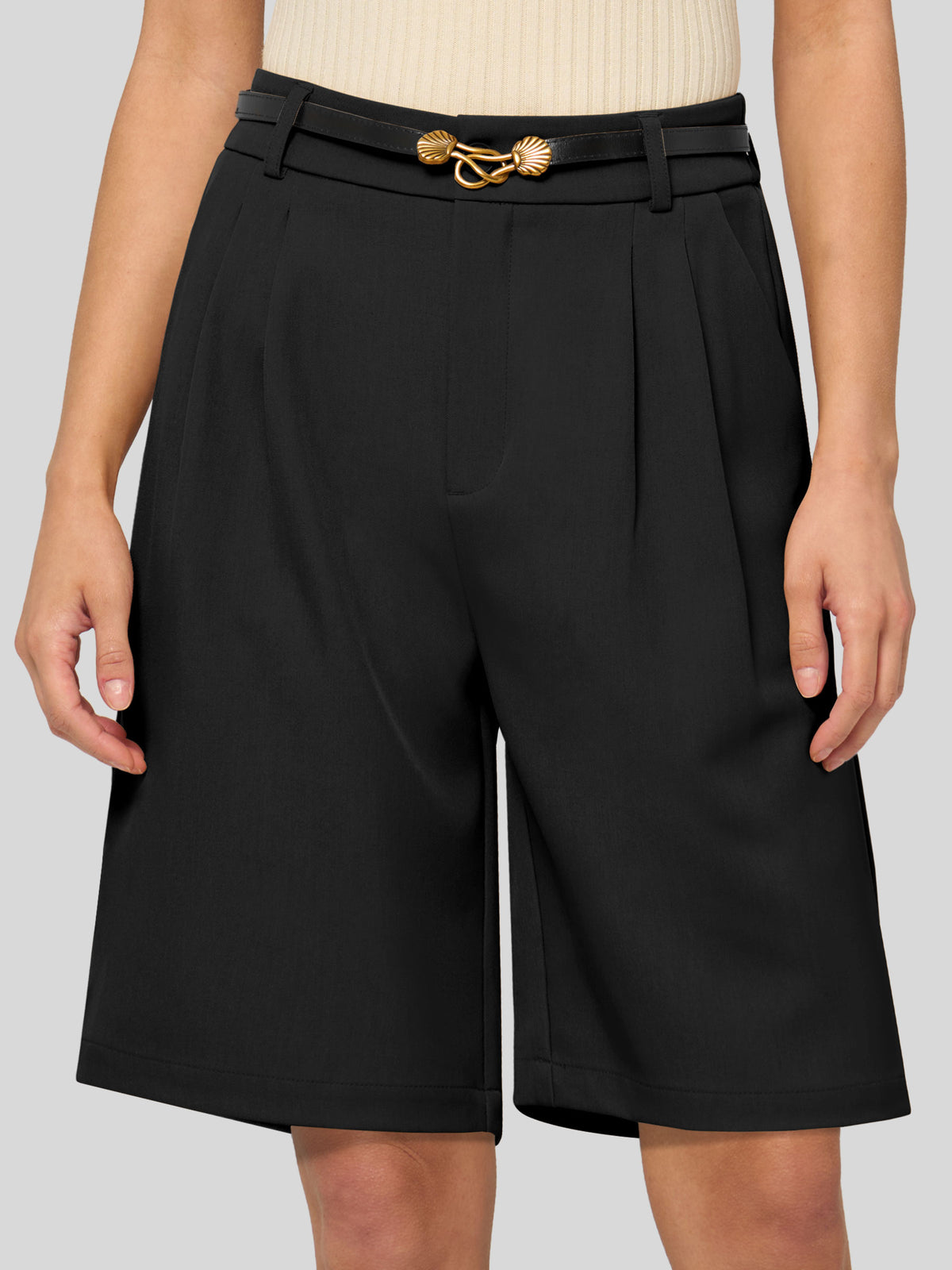 Willit Women's Pleated Work Shorts 10 Inch -
