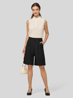 Willit Women's Pleated Work Shorts 10 Inch -
