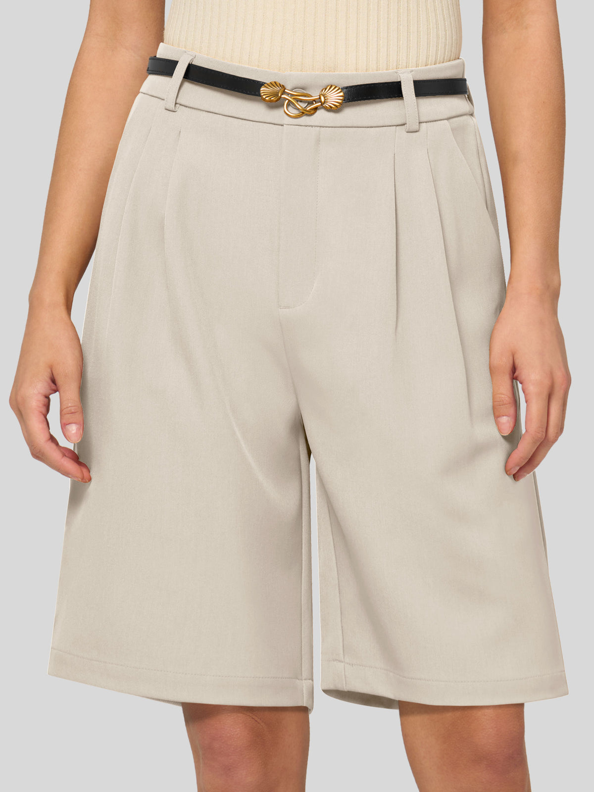 Willit Women's Pleated Work Shorts 10 Inch 
