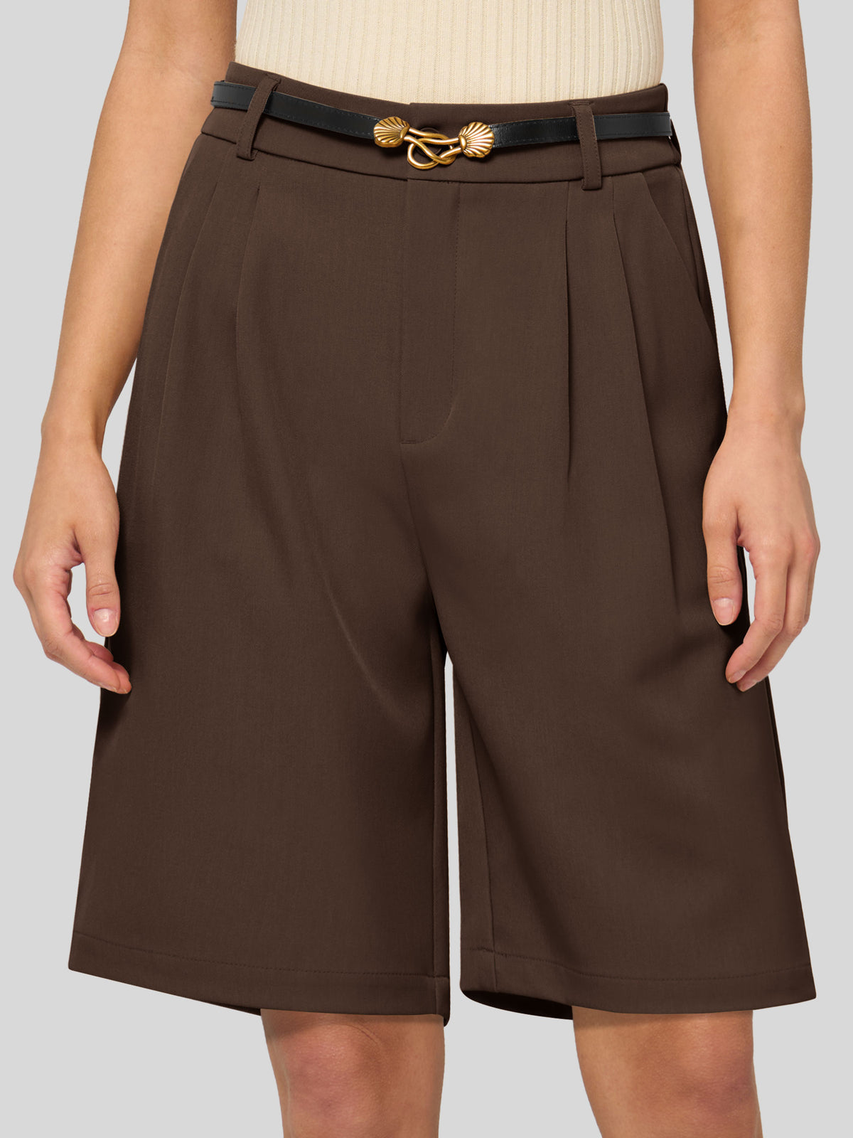 Willit Women's Pleated Work Shorts 10 Inch 