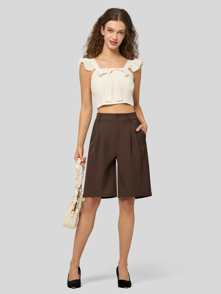Willit Women's Pleated Work Shorts 10 Inch 