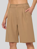 Willit Women's Pleated Work Shorts 10 Inch 