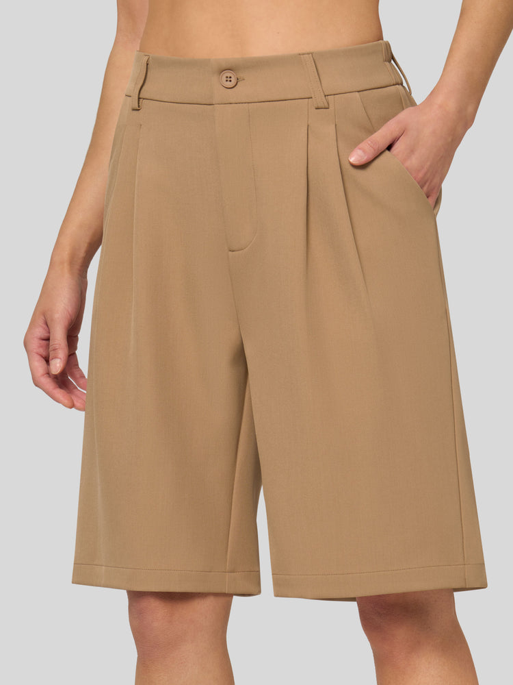 Willit Women's Pleated Work Shorts 10 Inch 