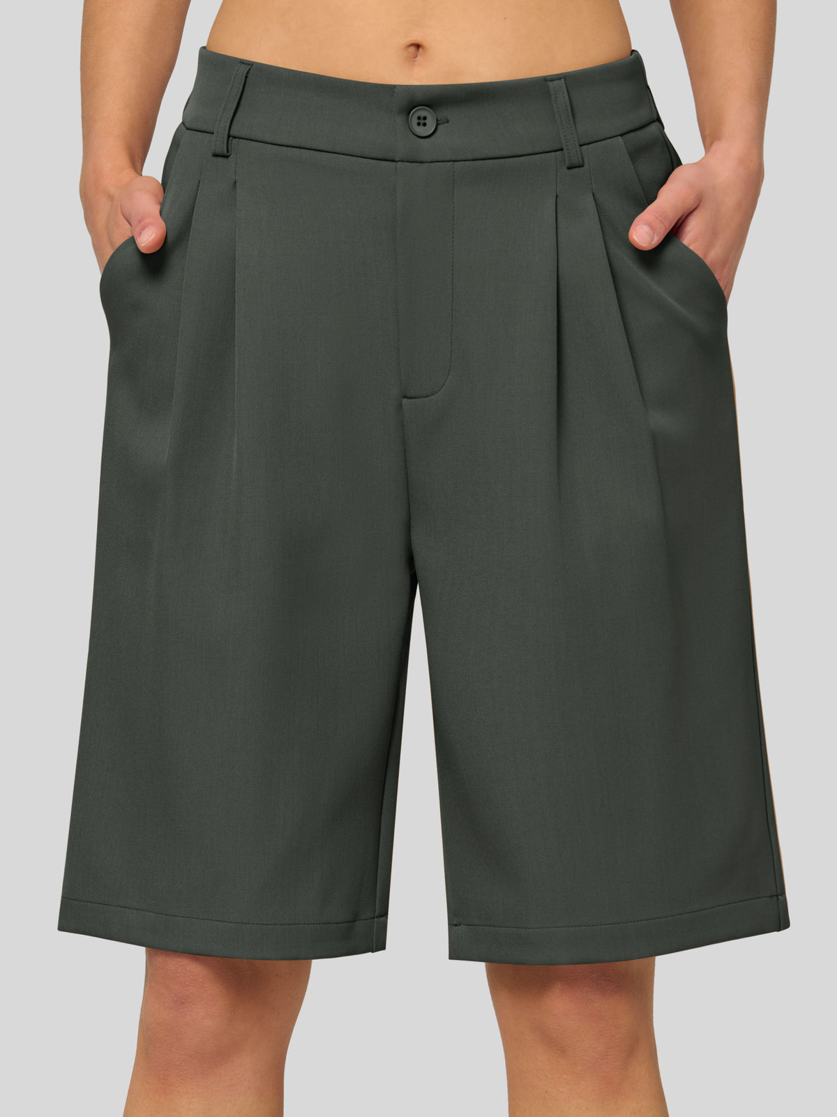 Willit Women's Pleated Work Shorts 10 Inch 