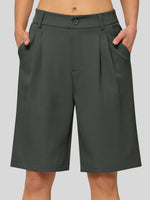 Willit Women's Pleated Work Shorts 10 Inch 