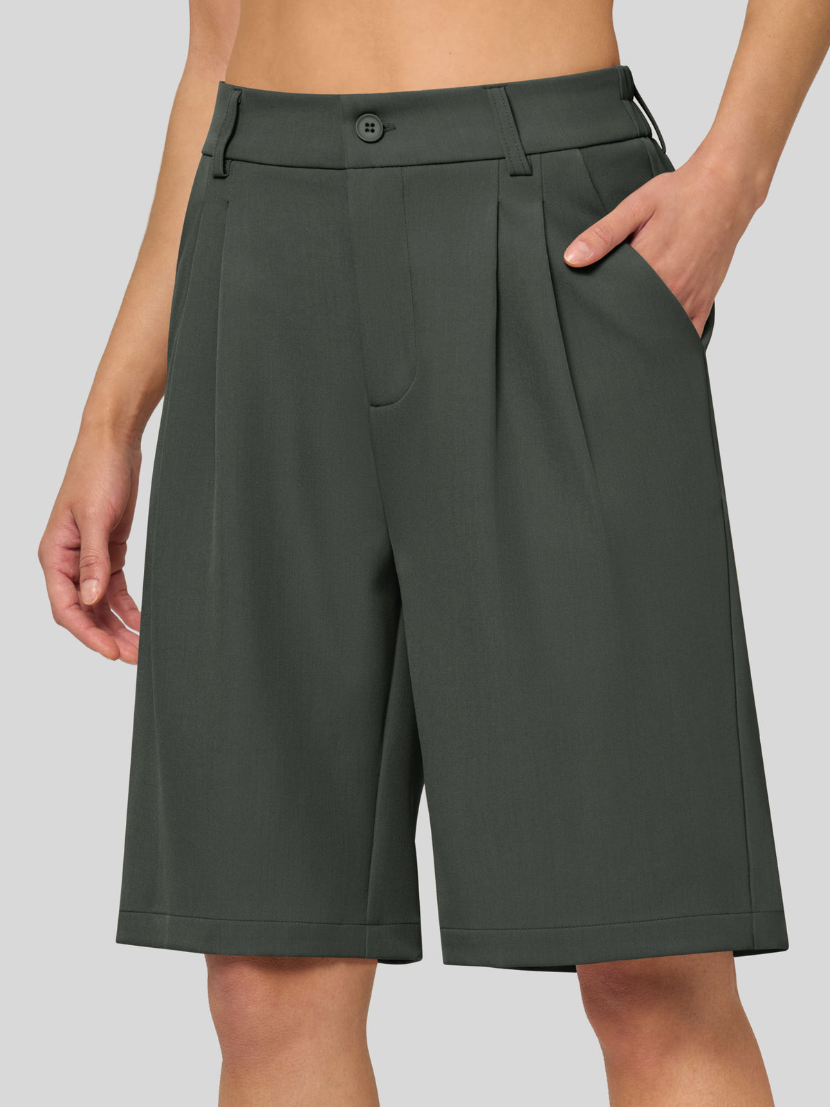 Willit Women's Pleated Work Shorts 10 Inch 