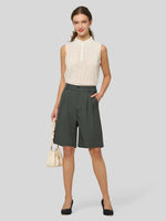Willit Women's Pleated Work Shorts 10 Inch 